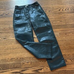 Aritzia Wilfred Hunter free green Leather Pants, 4